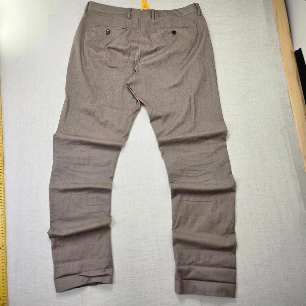 Bonobos Slim Chinos 33x34 Mens Tan Brown Stretch Cotton Trousers Business Casual